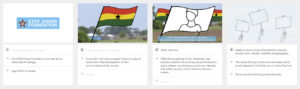 Storyboard designs for the intro of the video