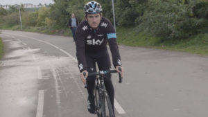 Cycling legend Geraint Thomas filmed by No Magnolia on the Cardiff Bay Trail